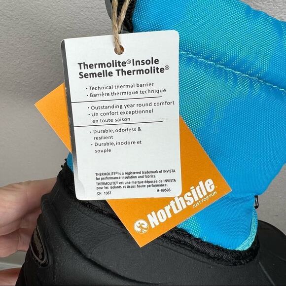 Northside Baby/Toddler Snow Boots Thermolite Insole Size 5 Black/Blue NIB - Picture 5 of 10